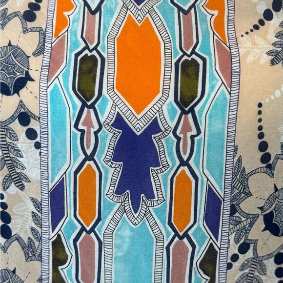 Maeve 100% silk blouse Size 0 Floral and Geometric Print - Picture 4 of 7